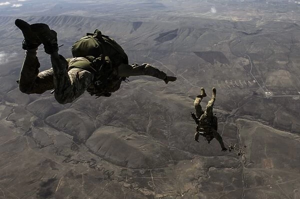U. S. Army soldiers conduct a HALO jump over Washington