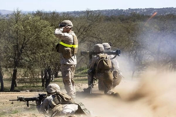 U. S. Marines employ an AT-4 light anti-armor weapon during live-fire training