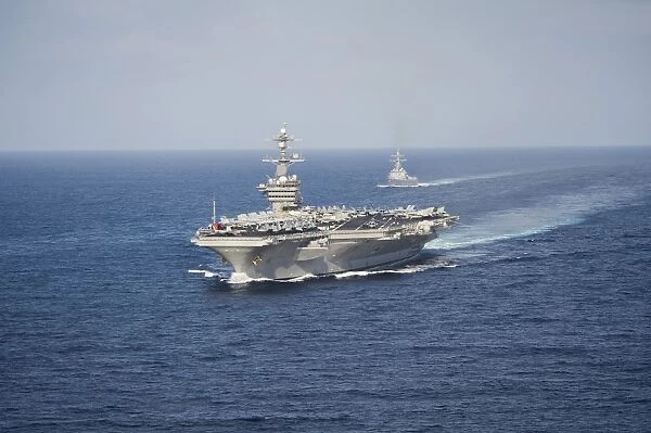 USS Carl Vinson and USS Sterett transit the Pacific Ocean
