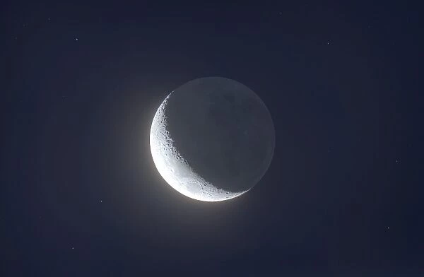 Waxing crescent moon with Earthshine