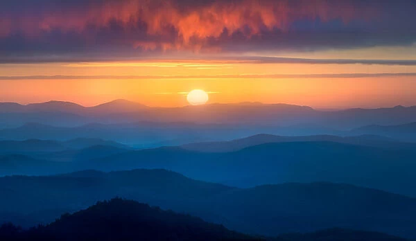 Ethereal Dawn Over Blue Ridge