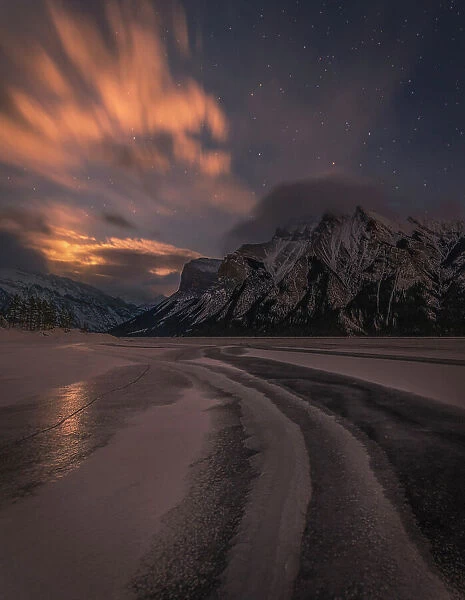 Frozen Lake at Night