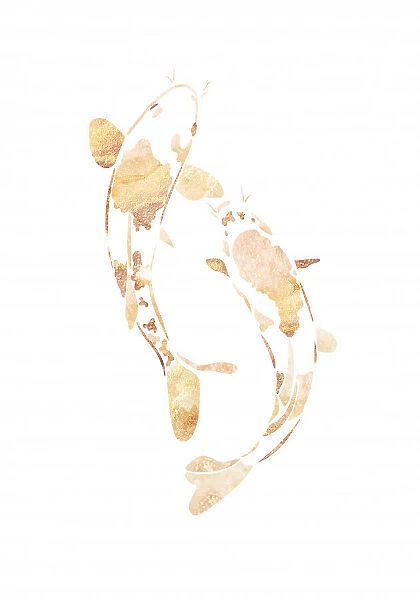 Gold koi fish silhouettes