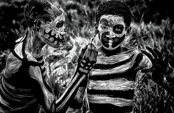 Skeleton boys - Mt. Hagen - Papua New Guinea