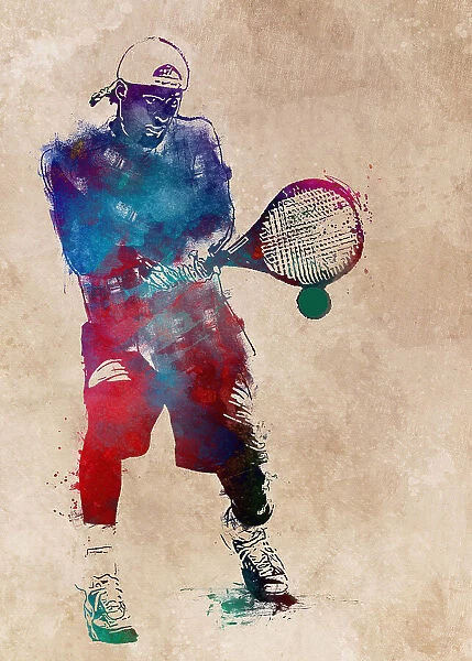 Tennis player sport art