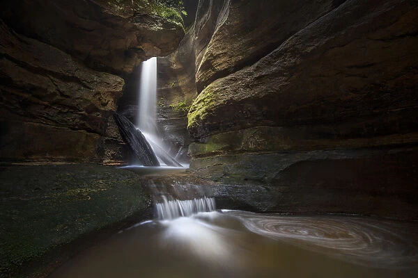 Waterfalls hidden in a canyon