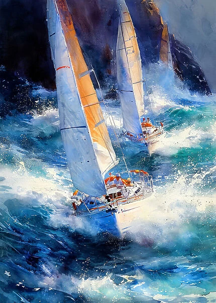 Yacht racing sport art 24