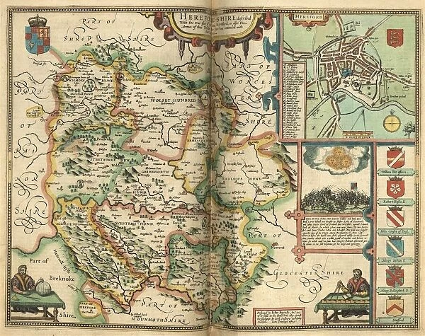 John Speeds map of Herefordshire, 1611