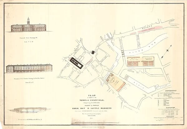 Plan of part of the town of Sheffield comprising the site of the present and proposed Corn, Hay and Cattle Markets also various improvements connected with the latter, 1827