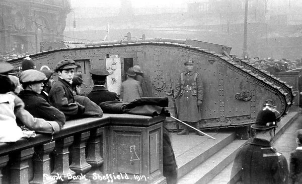 World War One tank, Fitzalan Square, Sheffield, 1917