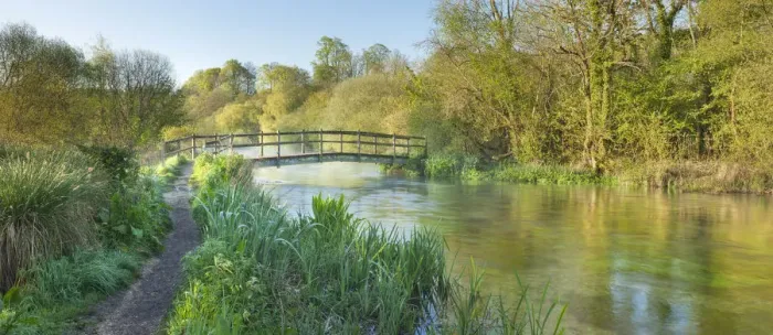 Framed Print : Panoramic Print of River Itchen Landscape Framed Print : Panoramic Print of River Itchen Landscape
