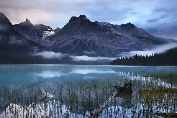 Emerald Lake at dawn with the peaks of the President Range beyond, Yoho National Park