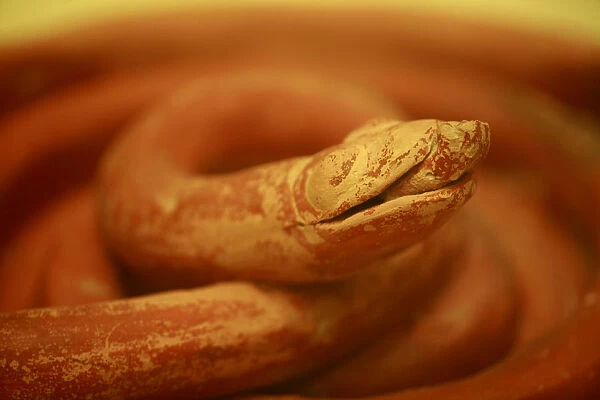 Snake sculpture from over 4, 000 years ago, Mycenae, The Peloponnese, Greece, May 2009