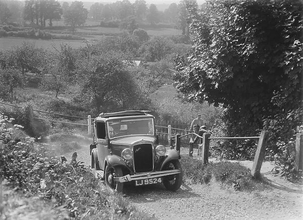 1934 Austin Ten taking part in a West Hants Light Car Club Trial, Ibberton Hill, Dorset, 1930s