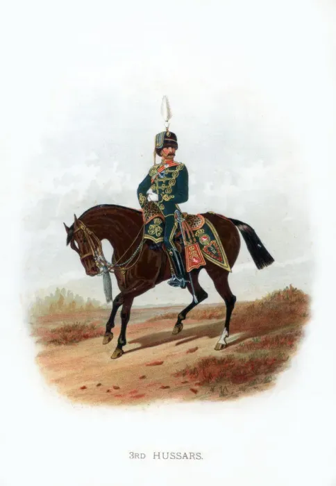 Framed Print : 1889 Print of the 3rd Hussars Framed Print : 1889 Print of the 3rd Hussars