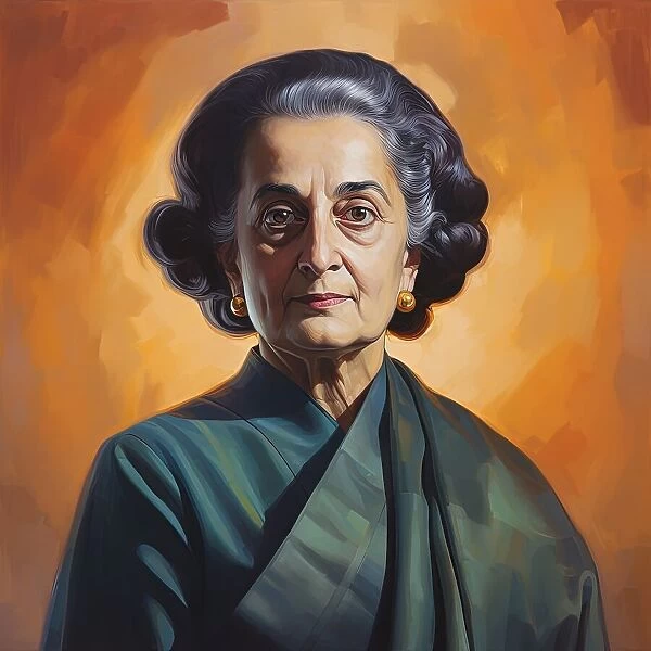 AI Image - Portrait of Indira Gandhi, 1960s, (2023). Creator: Heritage Images
