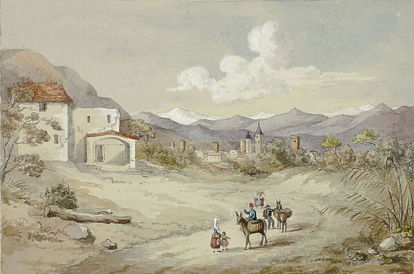 Albenga on the Corniche (Costal) Road, November 6, 1841. Creator: Elizabeth Murray