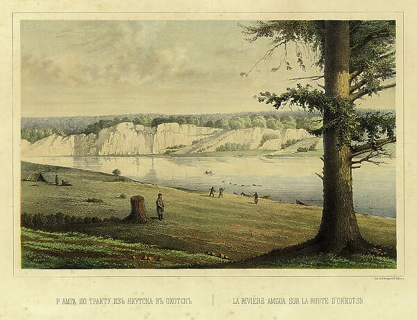 The Amga River on the Route from Yakutsk to Okhotsk, 1856. Creator: Ivan Dem'ianovich Bulychev