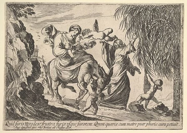 Angels Giving Dates to Child, 1610-42. Creator: Pierre Brebiette