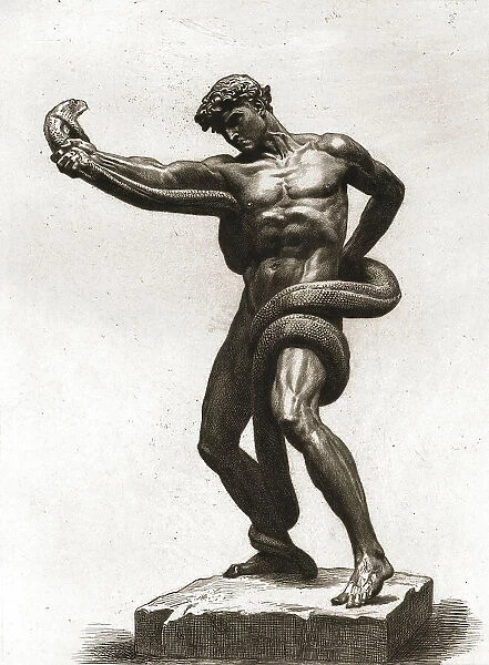 The Athlete Wrestling With A Python, after 'Sir Frederick Leighton, P.R.A. c1880-83. Creator: A Gilbert