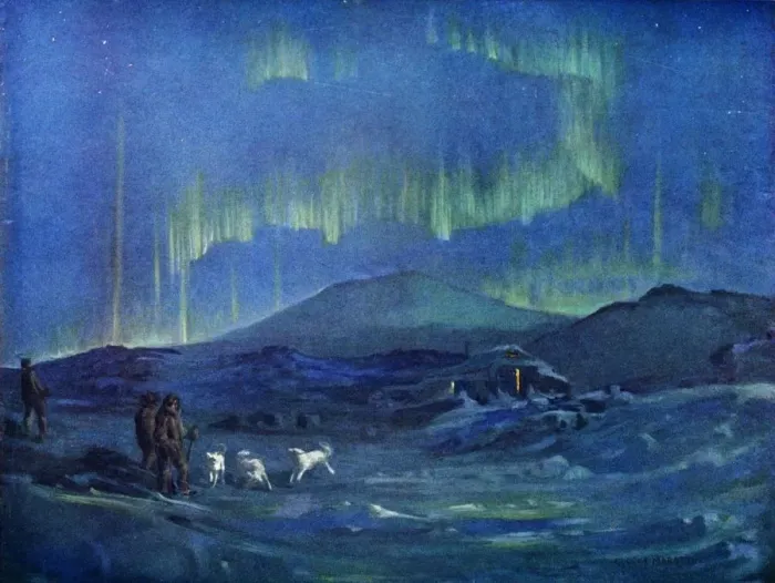 Framed Print : The Aurora Australis Print, c1908-1909 by George Marston Framed Print : The Aurora Australis Print, c1908-1909 by George Marston