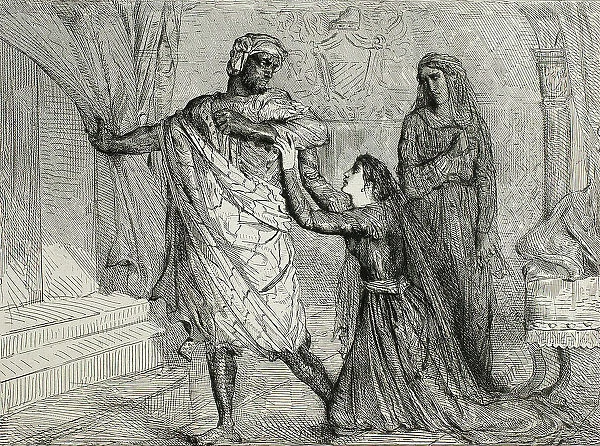 Away!, plate seven from Othello, 1844. Creator: Theodore Chasseriau