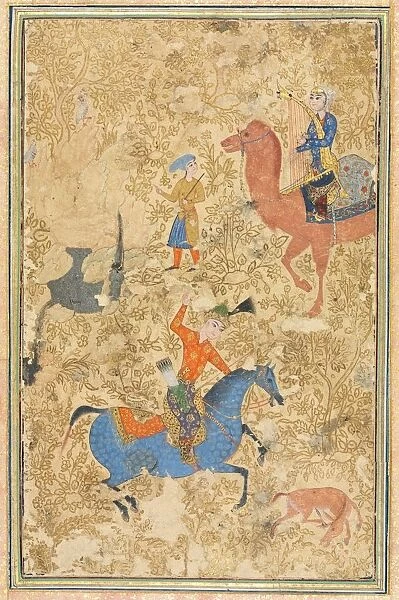 Bahram Gur and Azada, from a Shahnama (Book of Kings) of Firdausi (940-1019 or 1025), 1500s