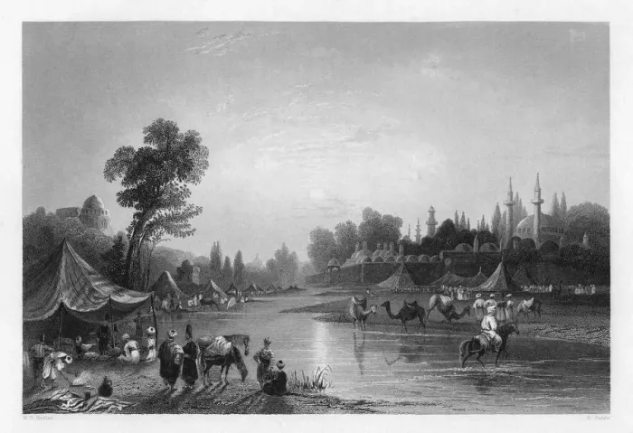 Framed Print : The Barrada River Print, Damascus, 1841 Framed Print : The Barrada River Print, Damascus, 1841