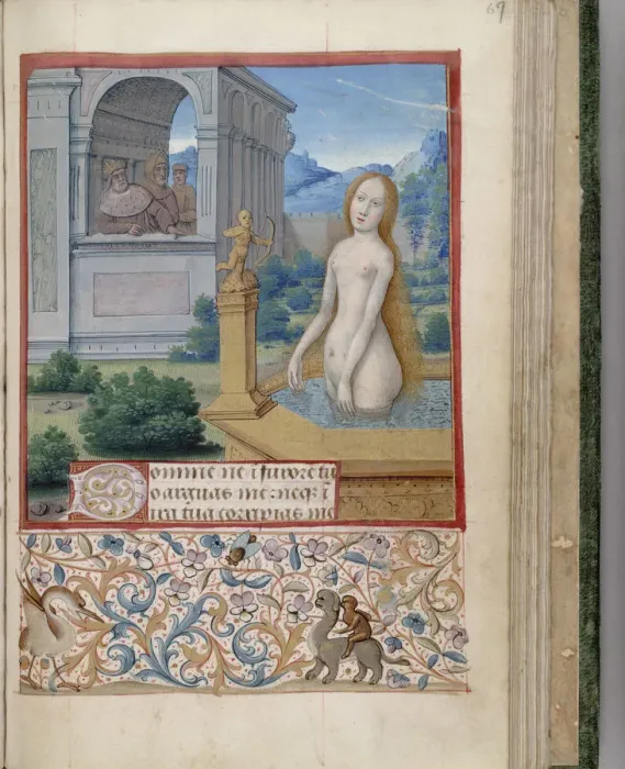 Framed Print : Bathsheba Bathing Print, 1485-1499