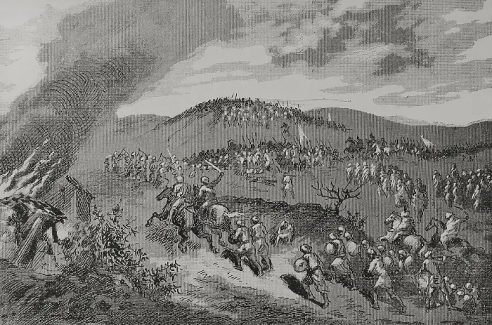 Framed Print : Print of the Battle of Calatanazor, a 19th-century depiction