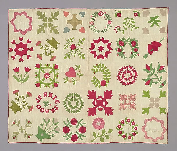 Bedcover (Bride's Album Quilt), United States, c. 1850 / 60. Creator: Fanny Lovejoy