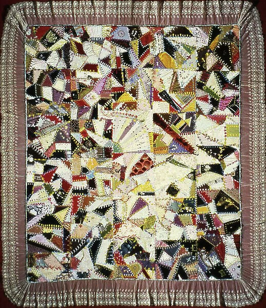 Bedcover (Crazy Quilt), United States, 1880 / 85. Creator: Unknown