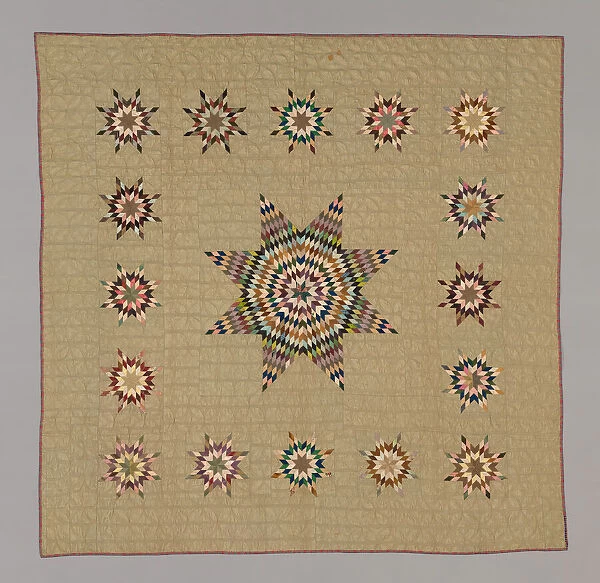 Bedcover (Lone Star Variation Quilt), Connecticut, c. 1845  /  50. Creator: Ruth Hart