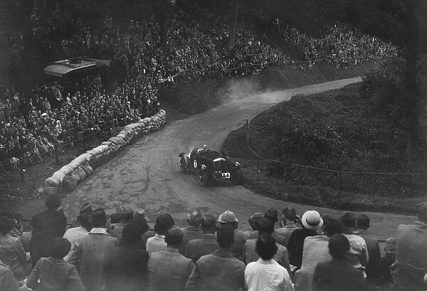 Bentley of Eddie Hall competing in the Shelsley Walsh Hillclimb, Worcestershire, 1935