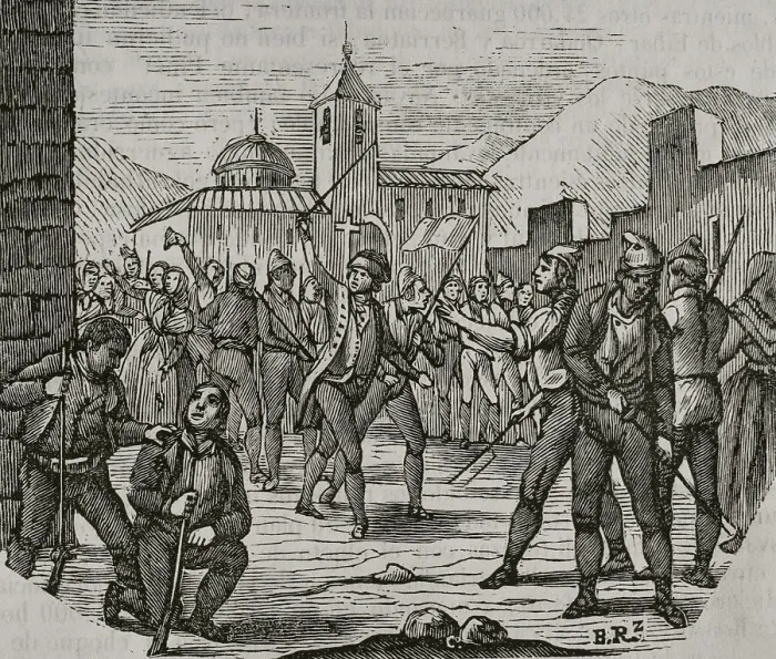 Framed Print : Print of the Biscayan uprising, 1851