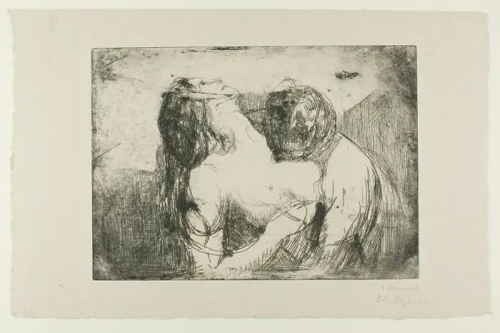 Framed Print : Edvard Munch's The Bite, 1914 Print Framed Print : Edvard Munch's The Bite, 1914 Print