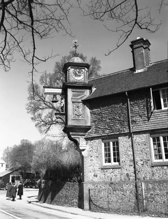 Framed Print : Print of The Blacksmith's Clock at Abinger Hammer, Surrey Framed Print : Print of The Blacksmith's Clock at Abinger Hammer, Surrey