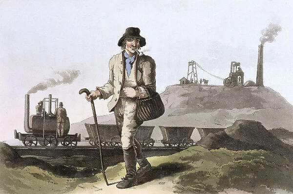 Blenkinsop steam locomotive at Middleton colliery near Leeds, West Yorkshire, 1814