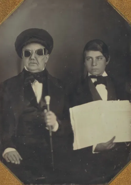 Framed Print : Blind Man and His Reader, ca. 1850 Print