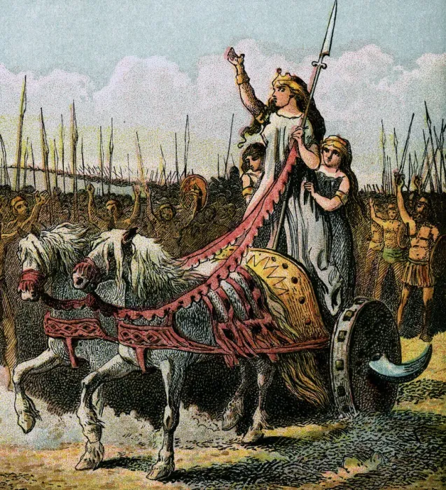 Framed Print : Boadicea And Her Army Print, Colour Plate Framed Print : Boadicea And Her Army Print, Colour Plate