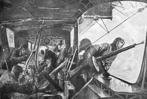 On board a Zeppelin, German air fleet, First World War, 1917. Artist: Felix Schwormstadt