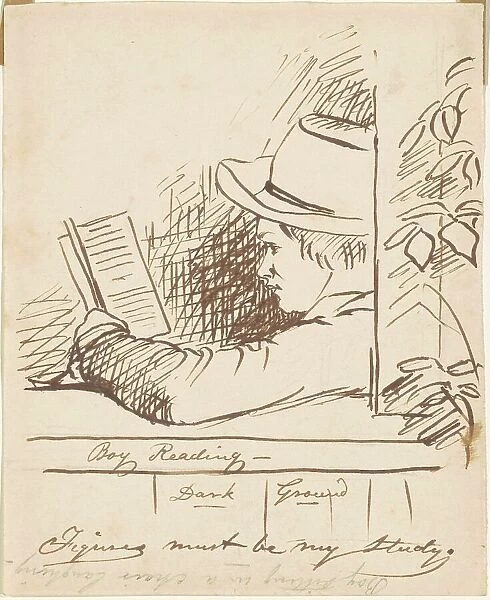 Boy Reading, c. 1850s. Creator: William Sidney Mount