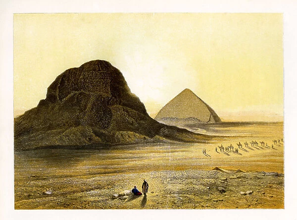 Brick Pyramids of Dashur, Egypt, c1870. Artist: W Dickens
