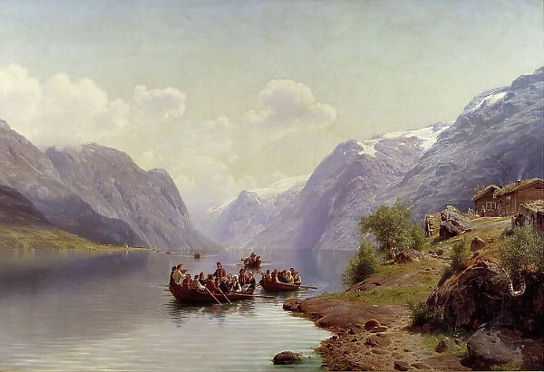 Bridal Escort on the Hardanger Fiord, 1865. Creator: J. F. Eckersberg