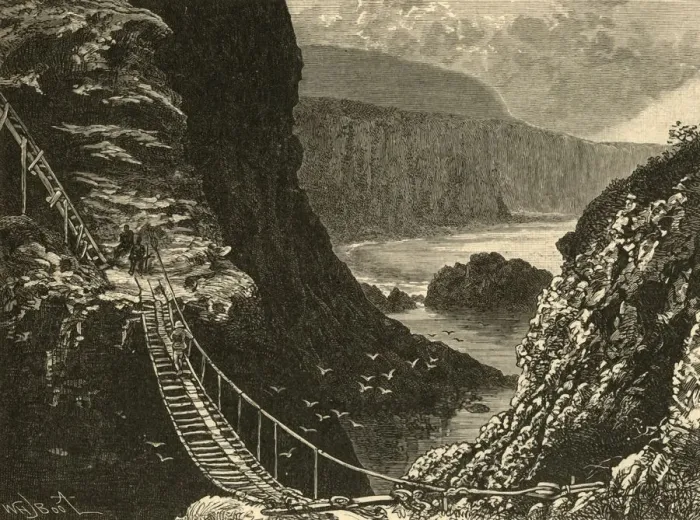 Framed Print : The Bridge, Carrick-A-Rede, 1898 Print Framed Print : The Bridge, Carrick-A-Rede, 1898 Print
