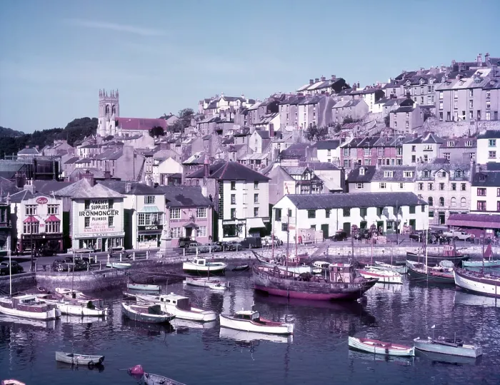 Framed Print : Brixham Harbour Print, c1955
