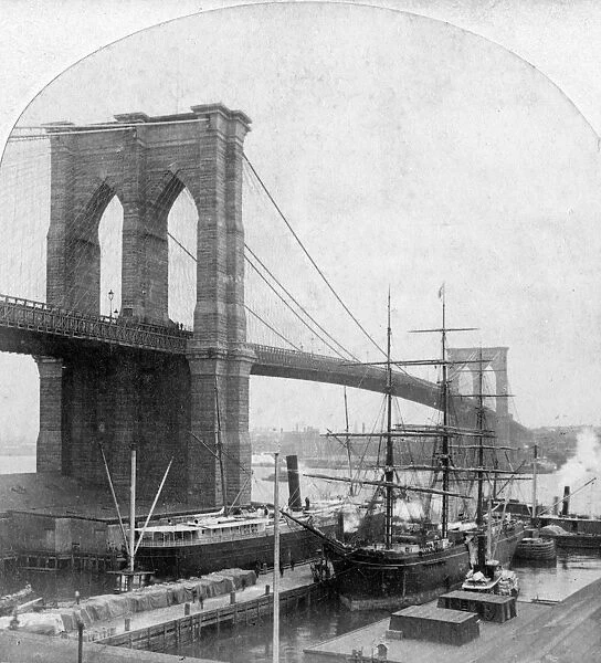 Brooklyn Bridge, New York, USA, late 19th century. Artist: William H Rau