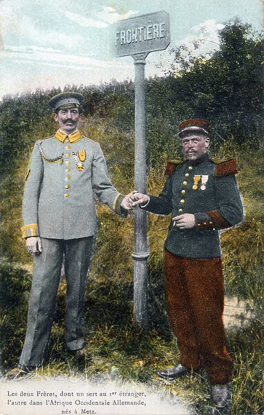 Two brothers at the French  /  German frontier, 20th century