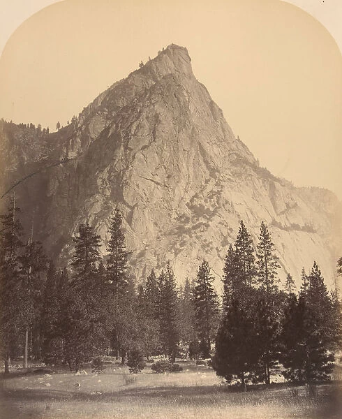 Three Brothers, Front View, 4480 Feet, 1861. Creator: Carleton Emmons Watkins