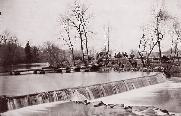 Bull Run. Pontoon Bridge near Blackburns Ford, 1862. Creators: Tim O Sullivan, George N